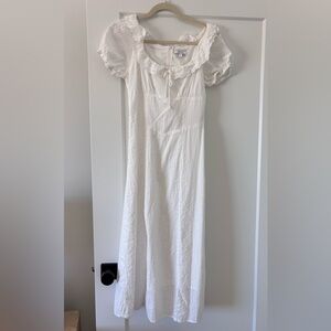 Beautiful White Ruffled Maxi Dress